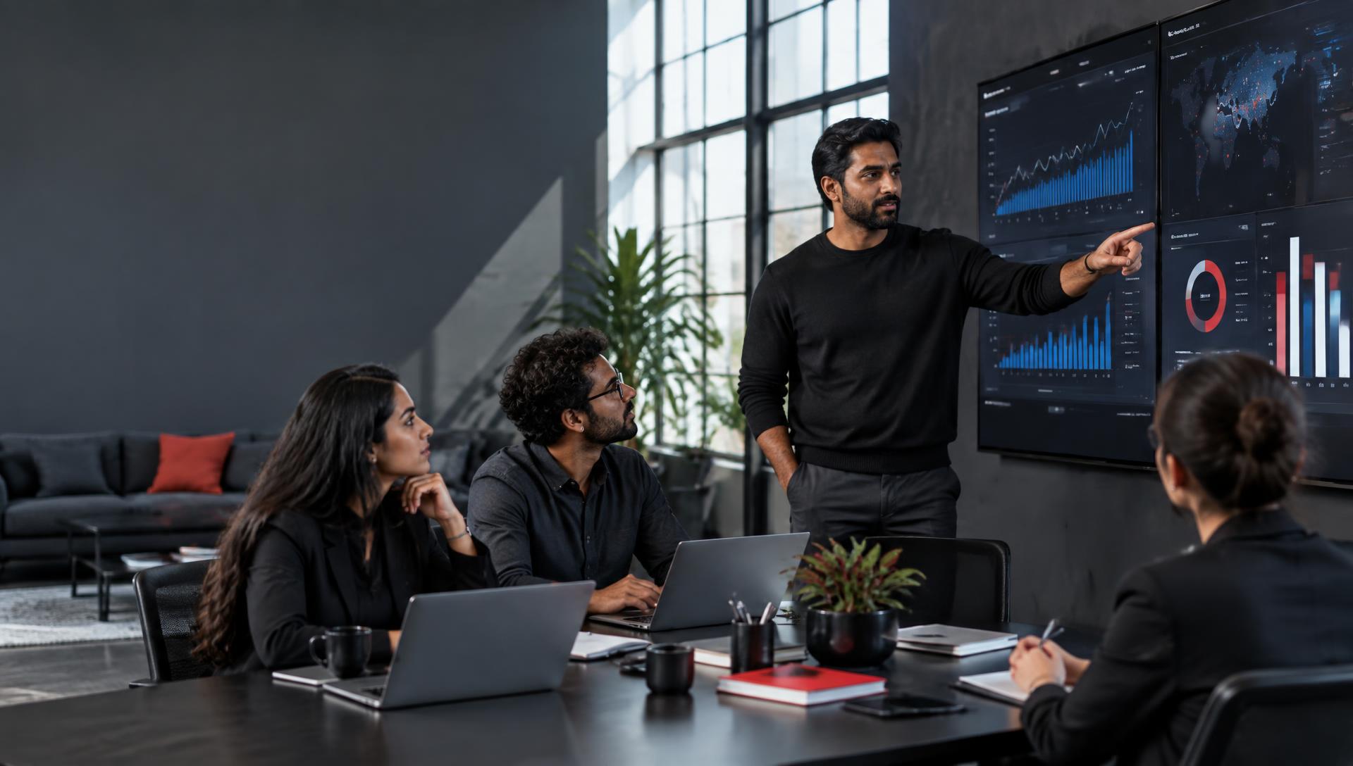 Performance marketing team reviewing campaign data